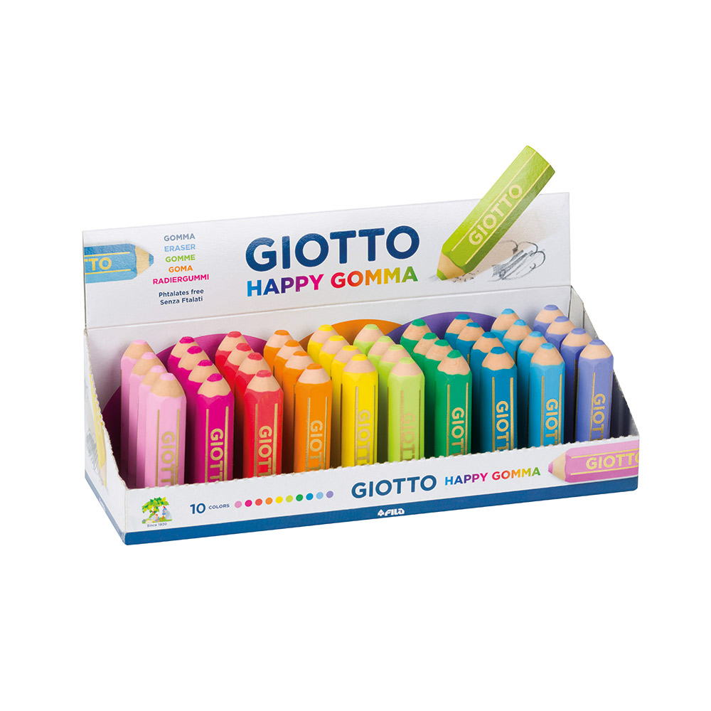 Goma de Borrar Giotto Happy Gomma Display 40 uds.