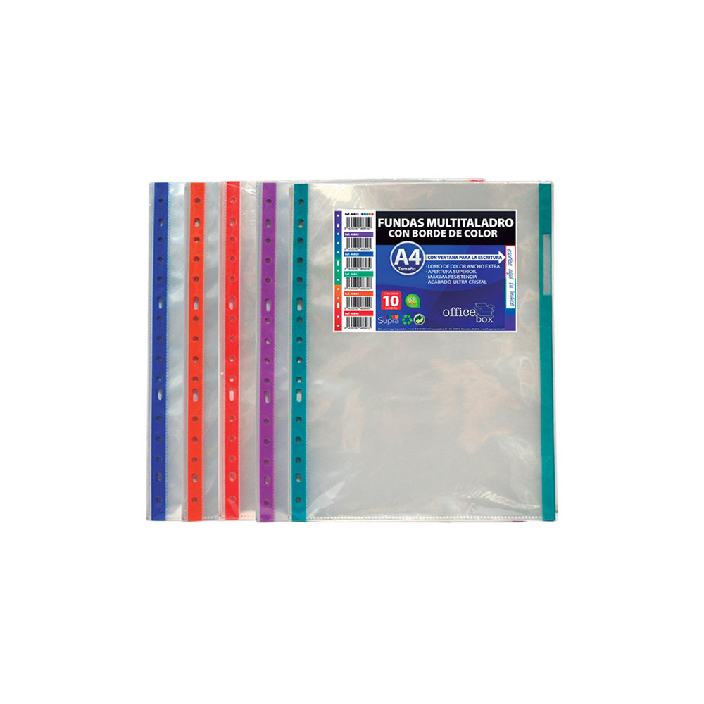 Funda Multitaladro (10 Unitats) Borde Color A-4