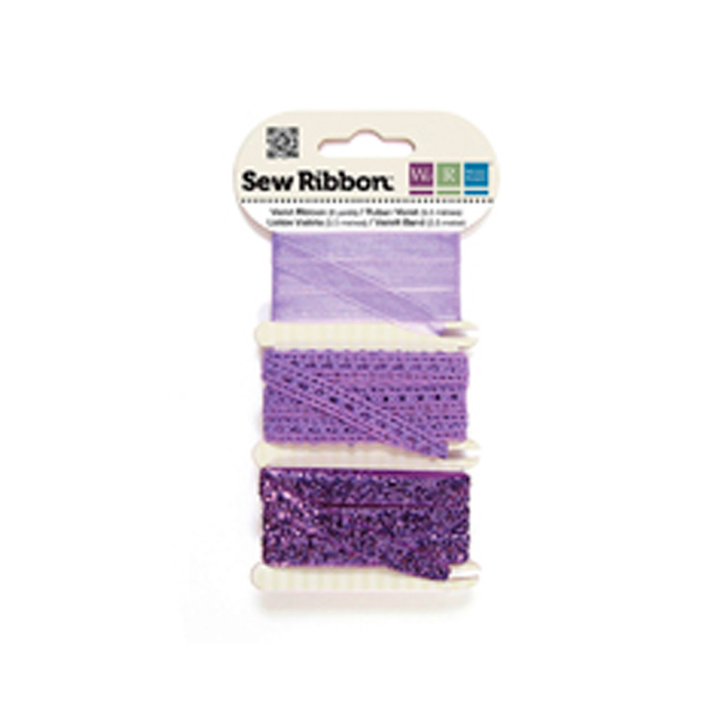 Set 3 Cintas/Encaje Lilas 5,5m.