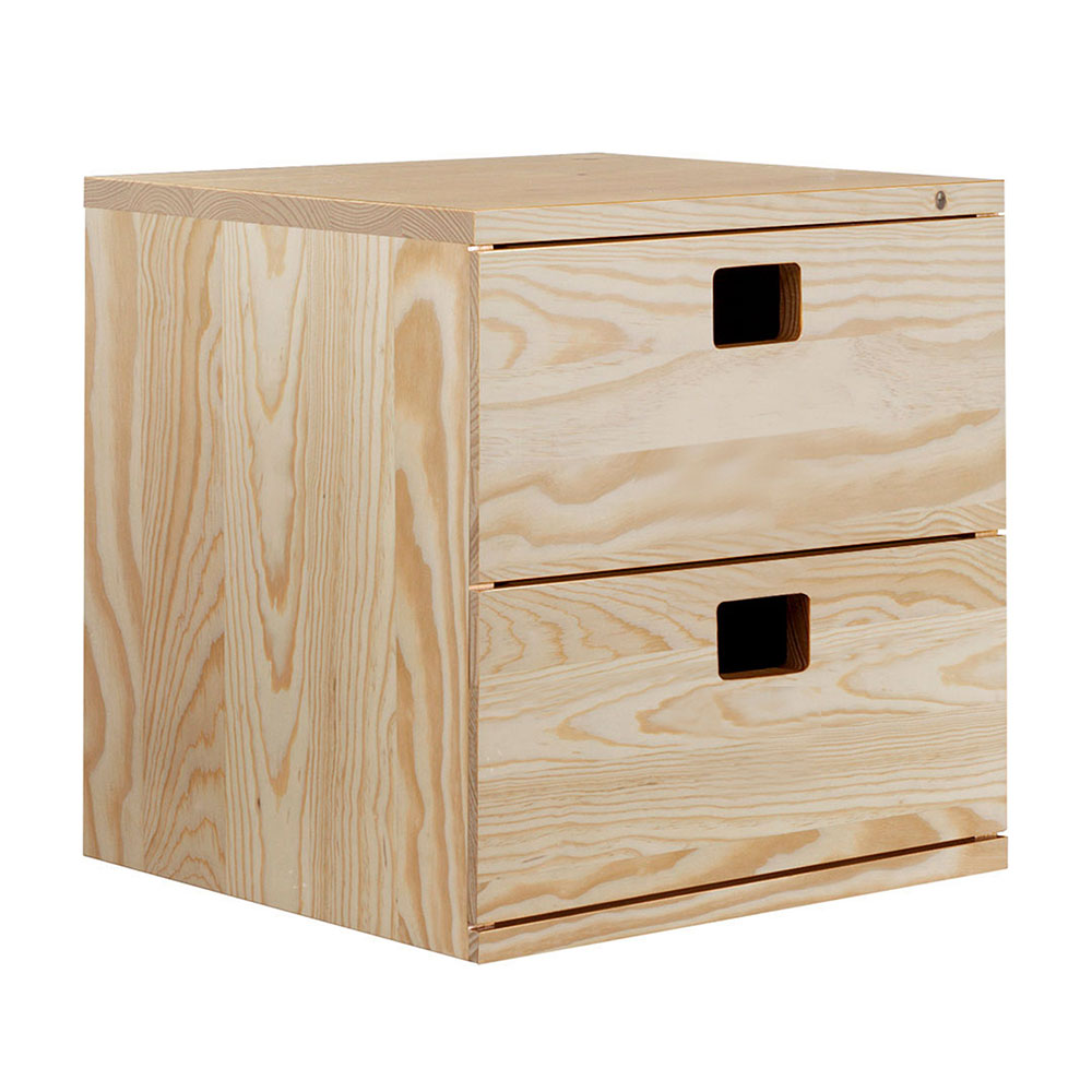 Cajonera Pino  2 Cajones Natural  36