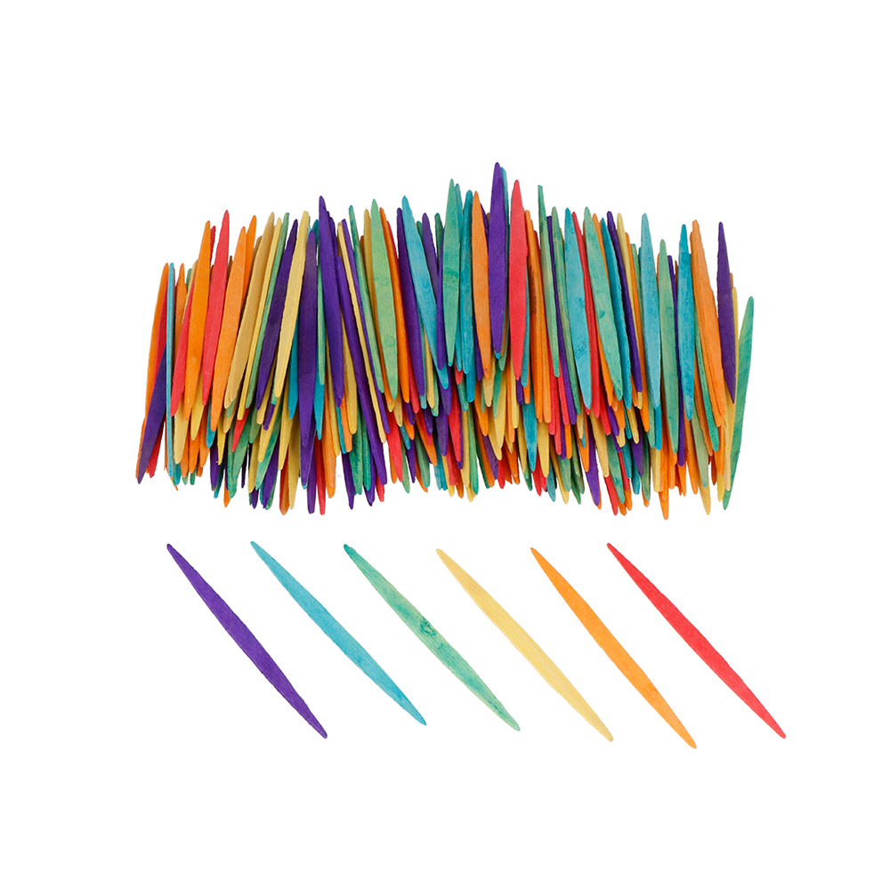 Palillos Planos Mix Colores 65mm. 250u.