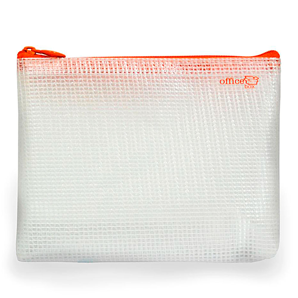 Bolsa Multiuso Transparente Cremallera Naranja