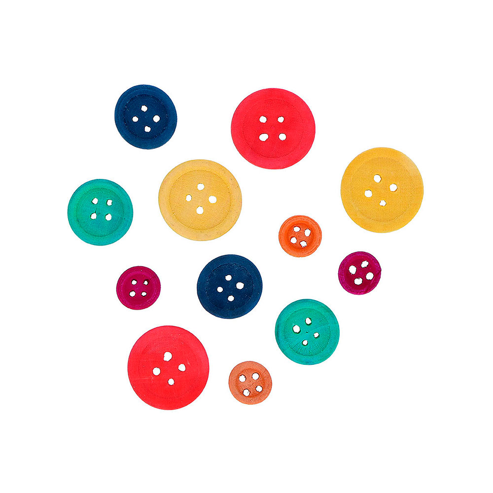 Botones de Madera Mix Colores Surtidas 30u. 99740