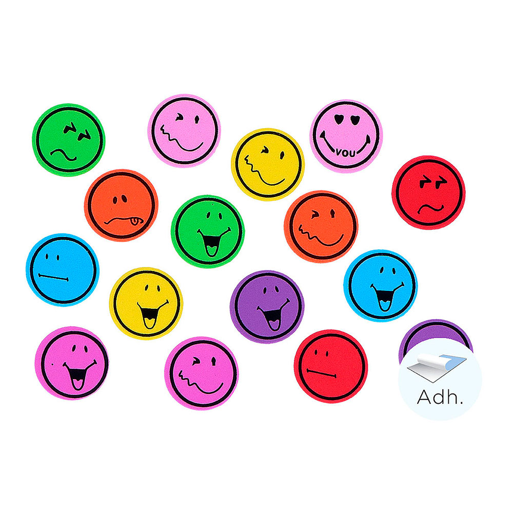 Caras Expresión de Goma Eva Adh 37mm. 55u. 98033