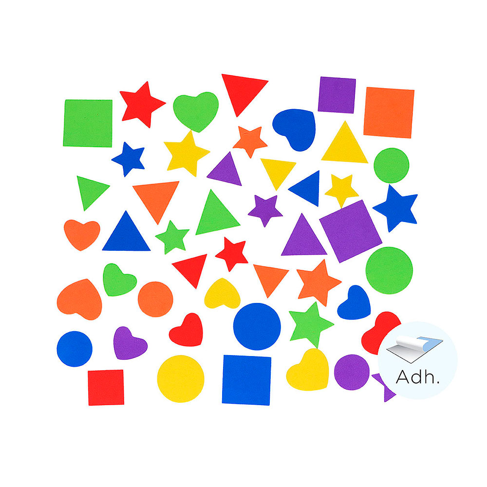 Formas Básicas Goma Eva Adhesiva 42 y 32mm. 60u. 98000