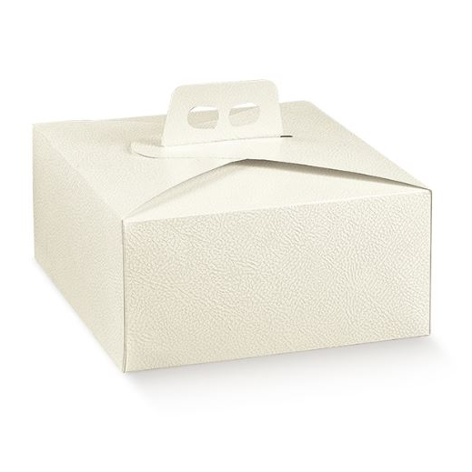 Caja para Pastel 29x29x12 cm Quadra Pelle Bianco