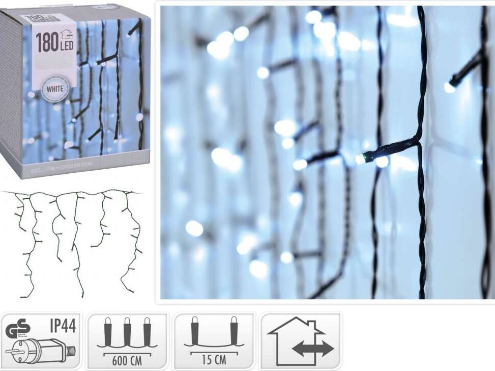 Luces carámbanos 180 Leds Blanca Exterior