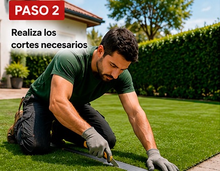 2-instalar-cesped-artificial-corta Cómo instalar césped artificial sobre tierra paso a paso. Corta | Servei Estació