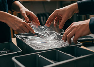 Trabajar metacrilato. Reciclar | Servei Estació