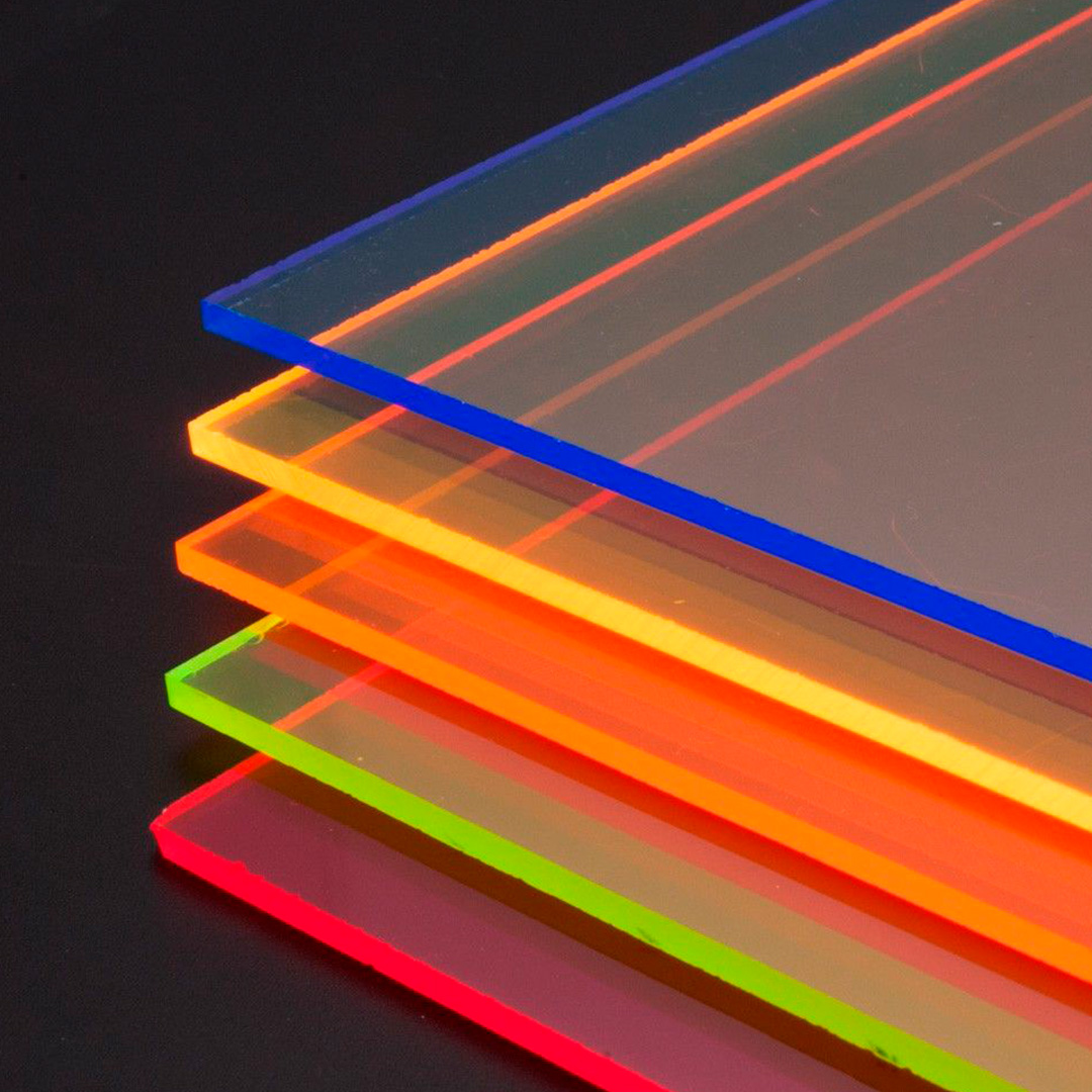 Plancha de metacrilato transparente fluorescente - Servei Estació