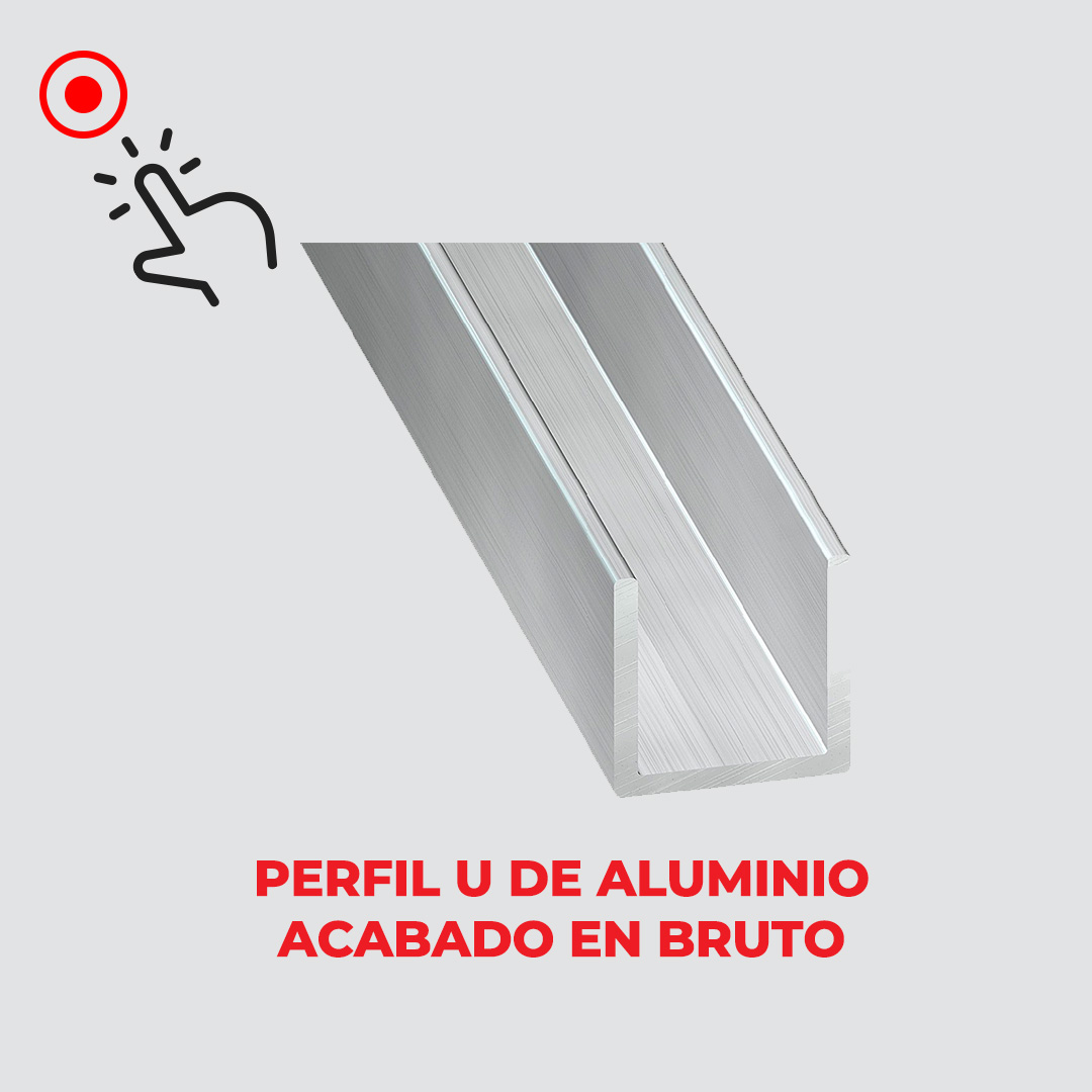 Perfil U de aluminio