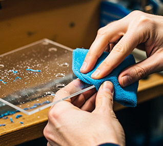 Cómo taladrar metacrilato. Limpiar | Servei Estació