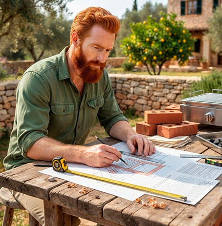 Cómo construir una barbacoa de obra paso a paso. Dibujar los planos | Servei Estació
