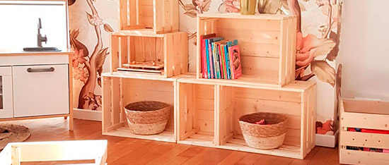 Decoración con madera. Cajas de madera | Servei Estació