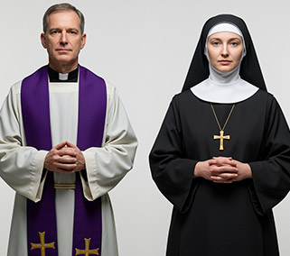 Disfraces en pareja originales para Carnaval. Cura y monja | Servei Estació