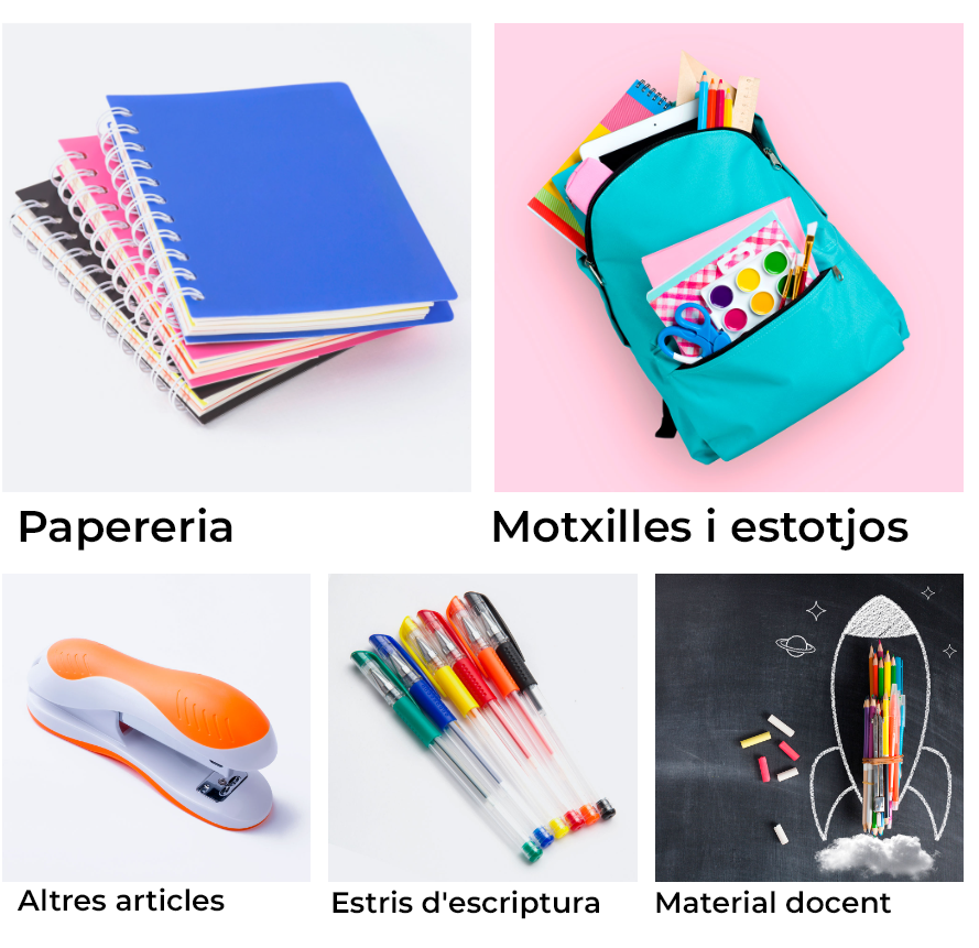 Material escolar en promoció