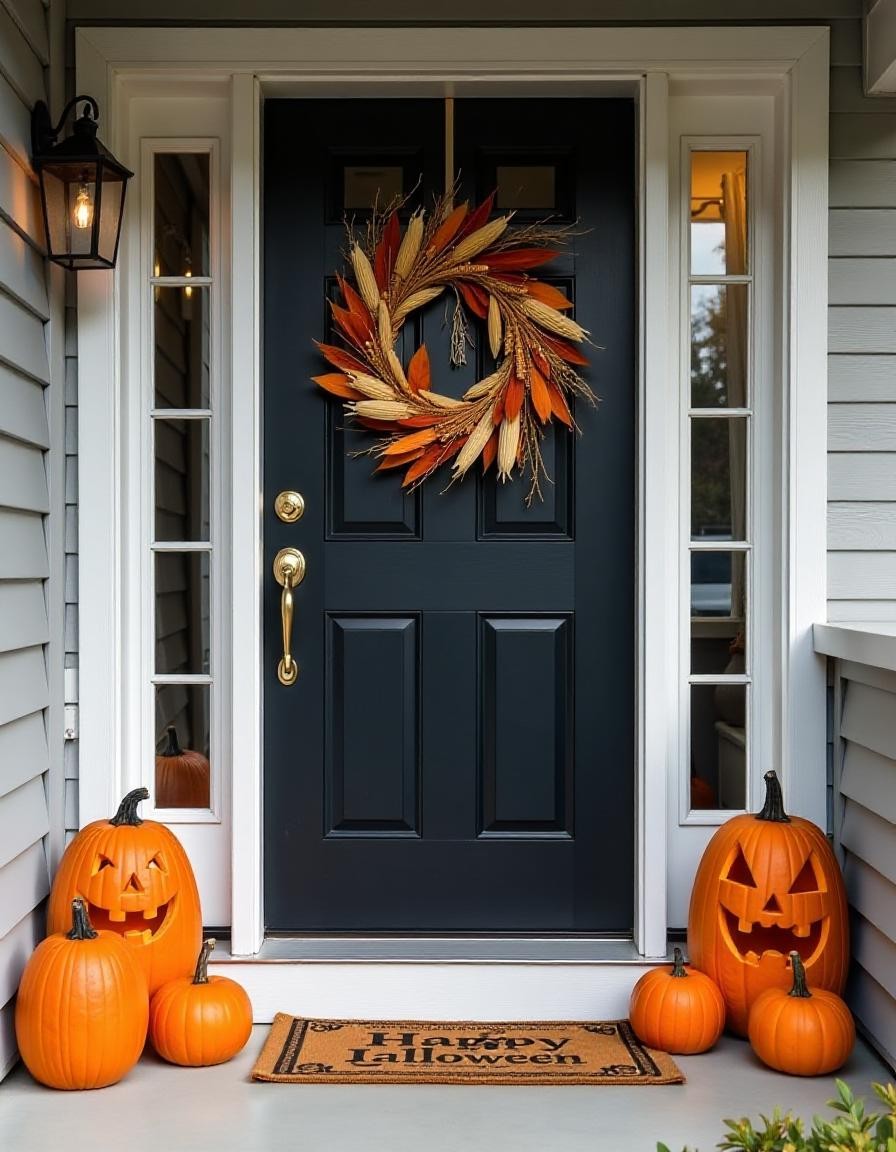 Puerta decoración calabaza halloween