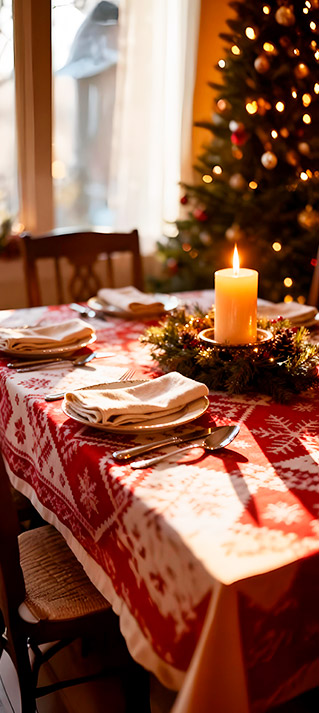Manteles y caminos de mesa para Navidad | Servei Estació