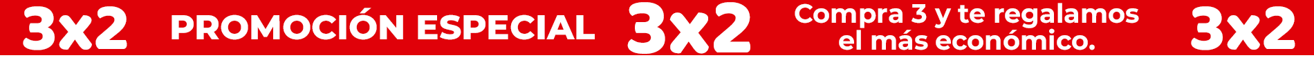 Promoción especial tres por dos: Compra tres y te regalamos el más económico