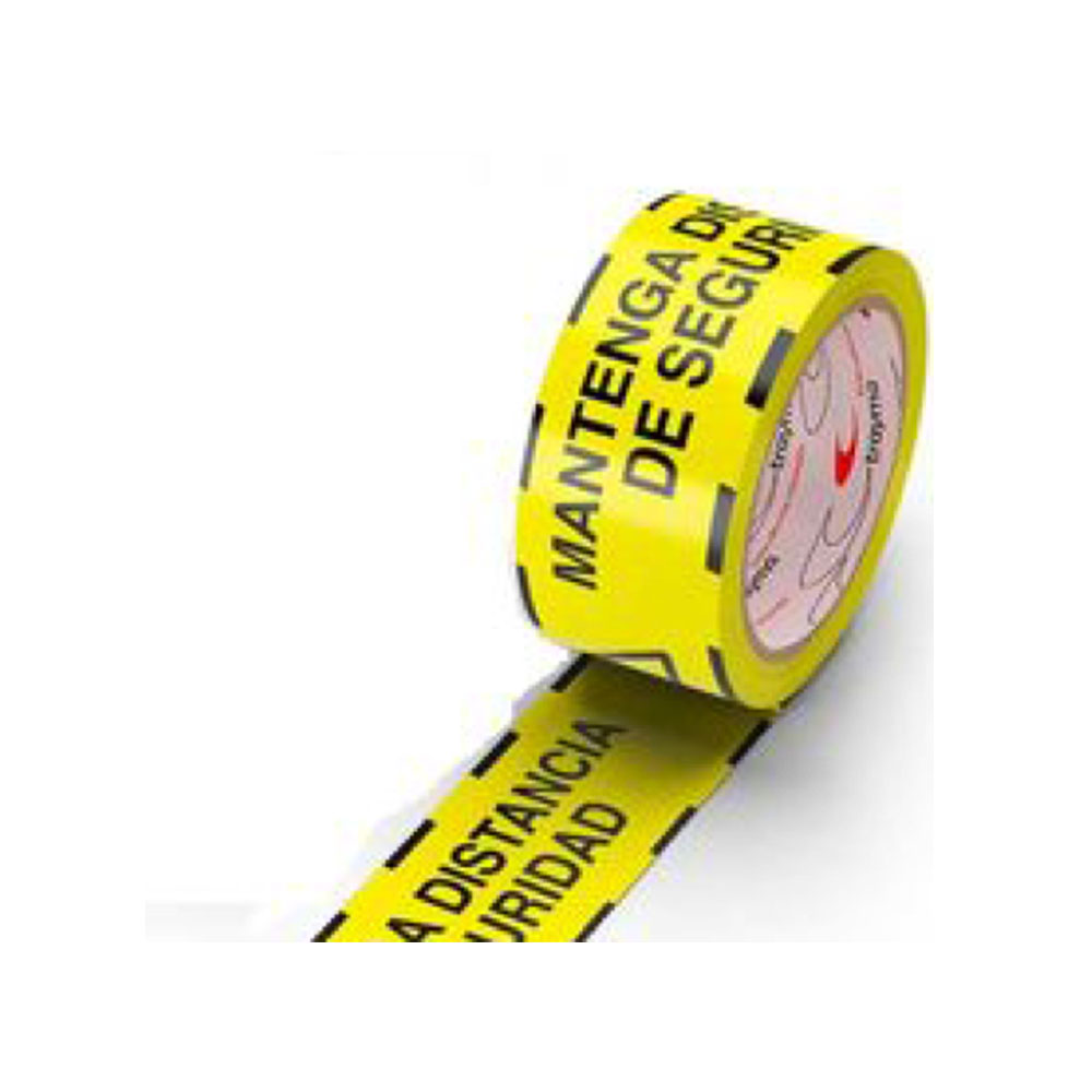 Cinta Señal De Pvc Distancia Social 'Mantenga La Distancia' 33Mx50Mm