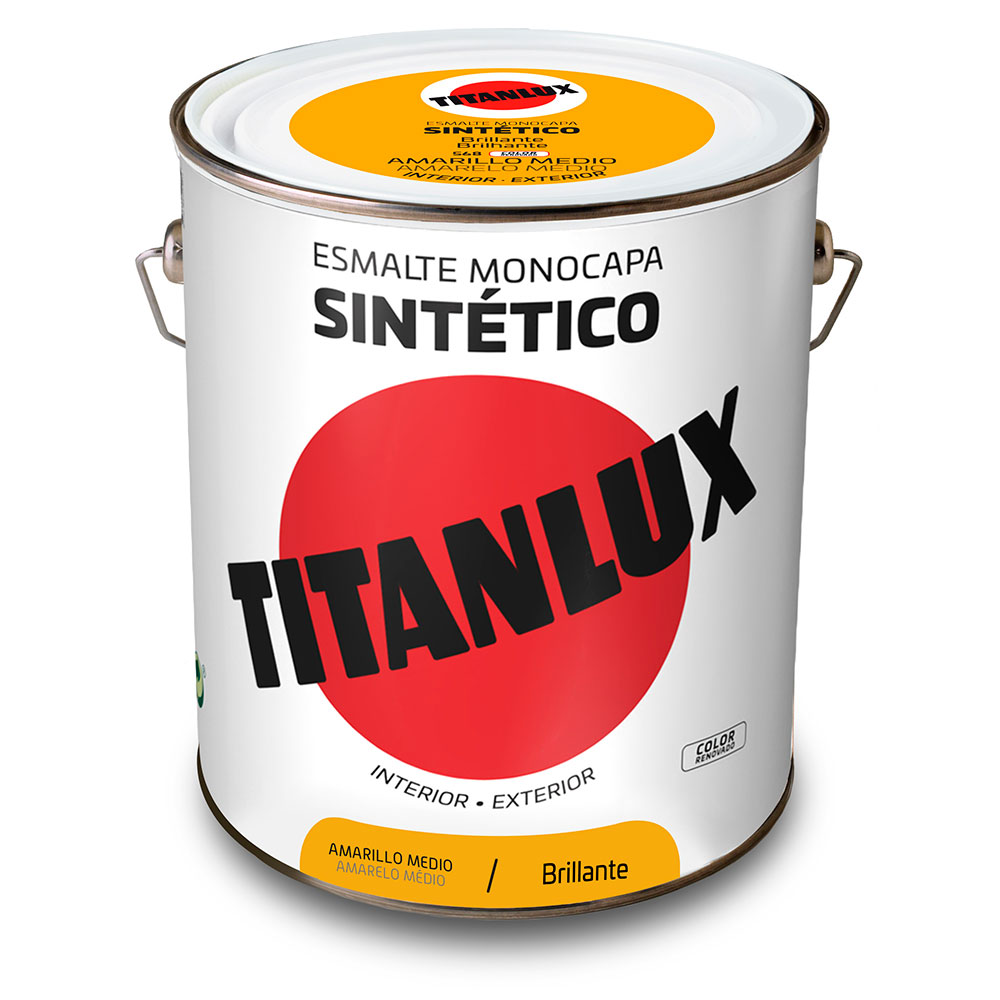 Titanlux Esmalte Sintético Brillante Amarillo Med 4l 001056804