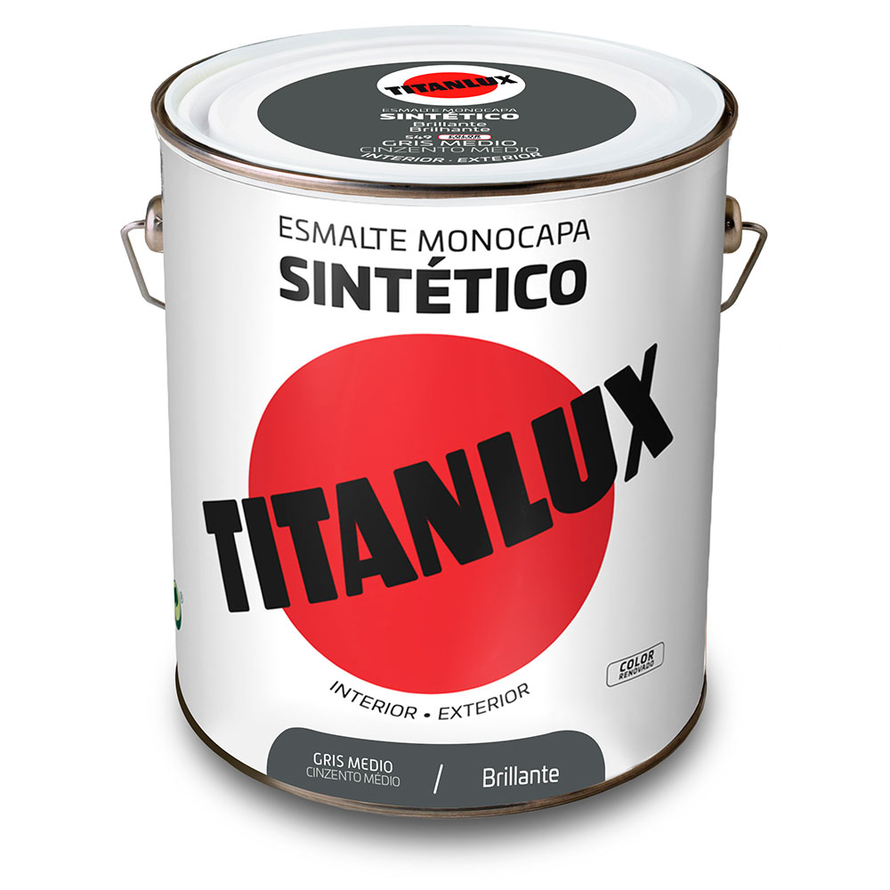 Titanlux Esmalte Sintético Brillante Gris Medio 4l 001054904