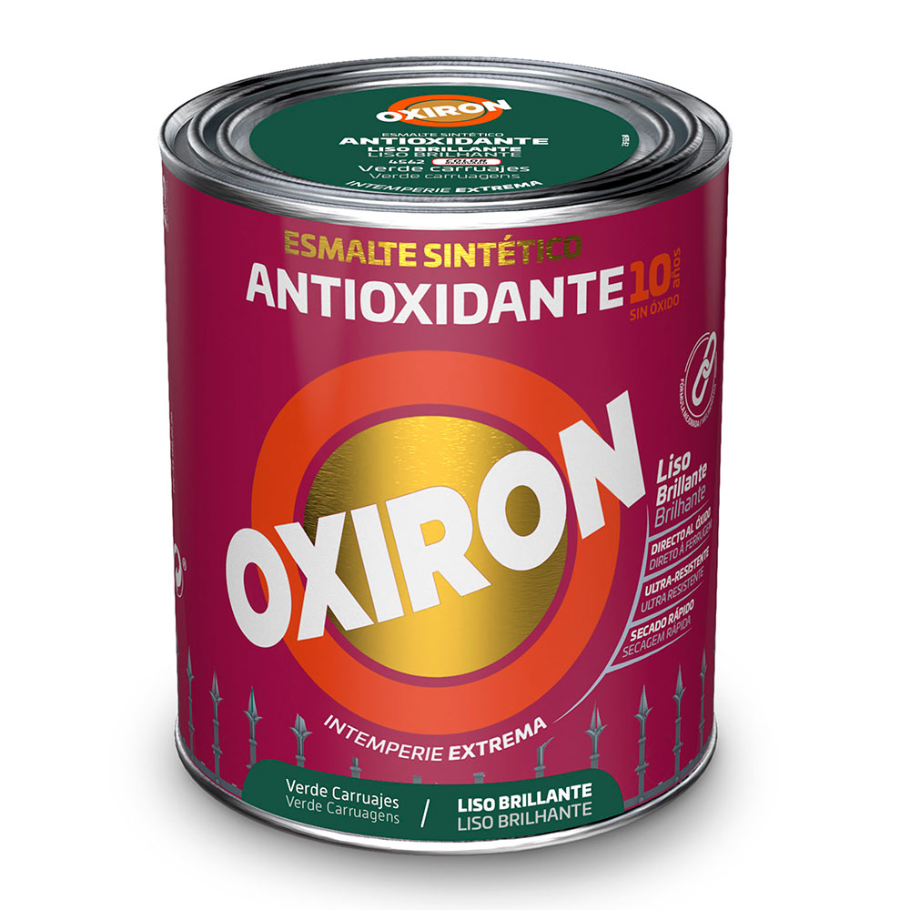 Oxiron Esmalte Antioxidante Liso Brillante Verde Carruaje 0,75l