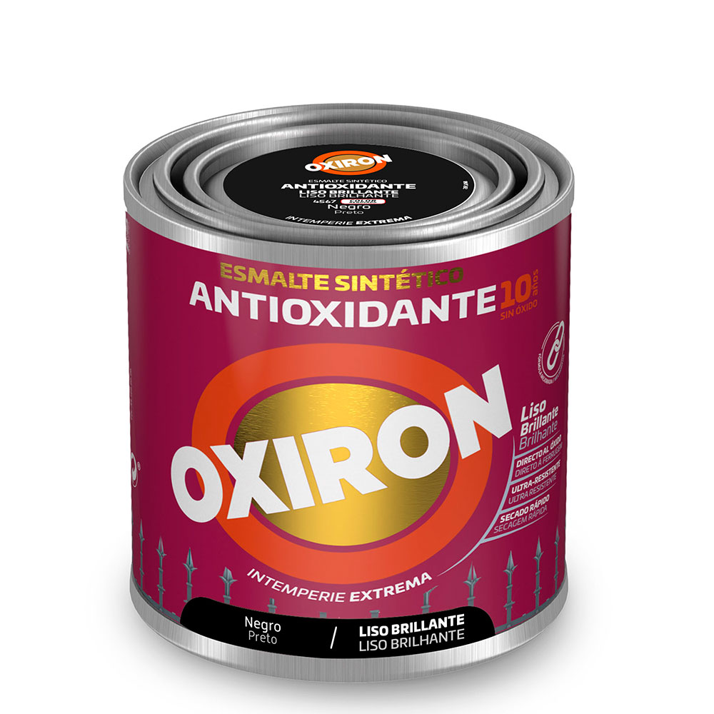 Oxiron Esmalte Antioxidante Liso Brillante Negro 0,25l