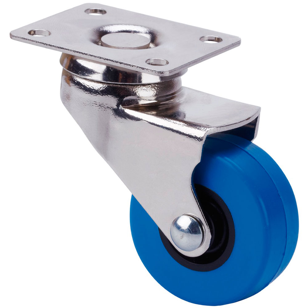 Rueda Poliuretano Azul Bd-Pua Max 15 Kg Con Base 30