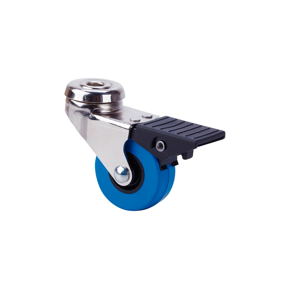 Rueda Poliuretano Azul Bd-Pua Max 22 Kg Agujero-Freno 40