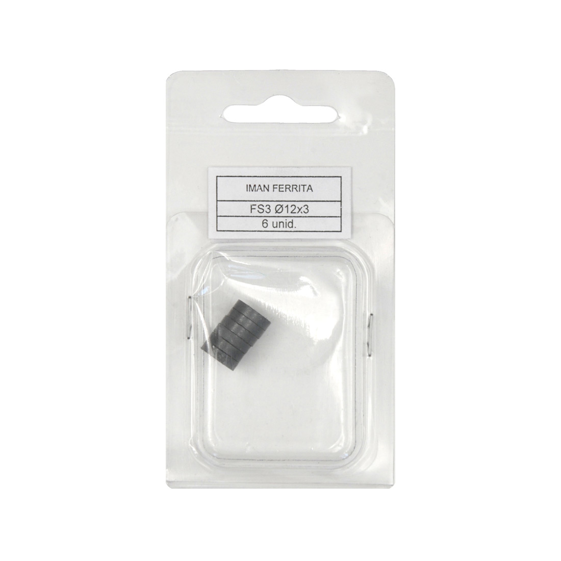 Imanes de Ferrita diámetro 12 x 3 Mm (grueso) Pack 6 Unidades