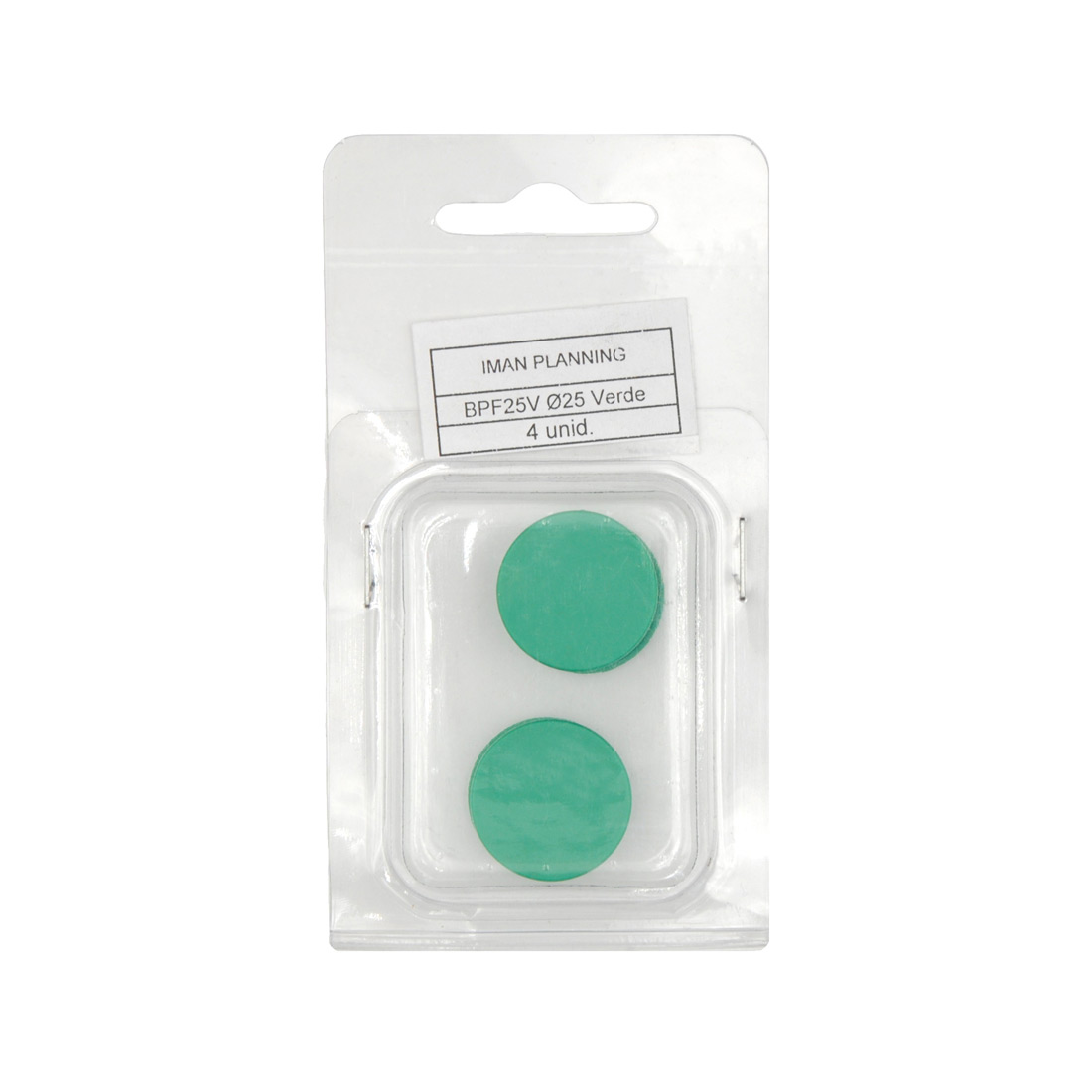 Imanes de Ferrita cubiertos de Plástico verde diámetro 25 Mm (4u.)