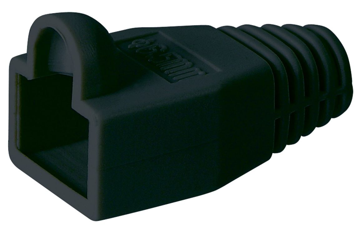 Blister de fundas negras (10u.) Protectoras contra tirones Rj-45, Cat-6