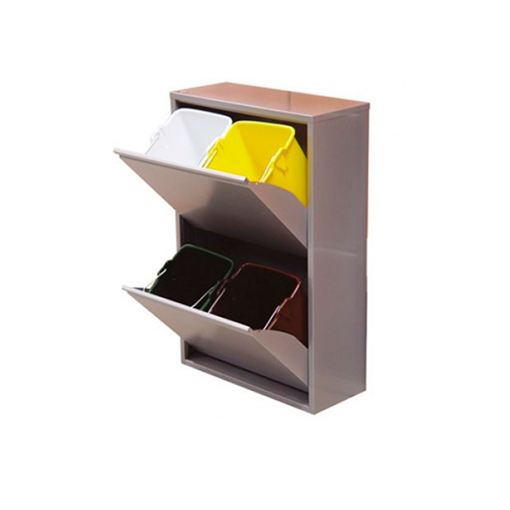 Contenedor Ecológico X4 Metal Plata