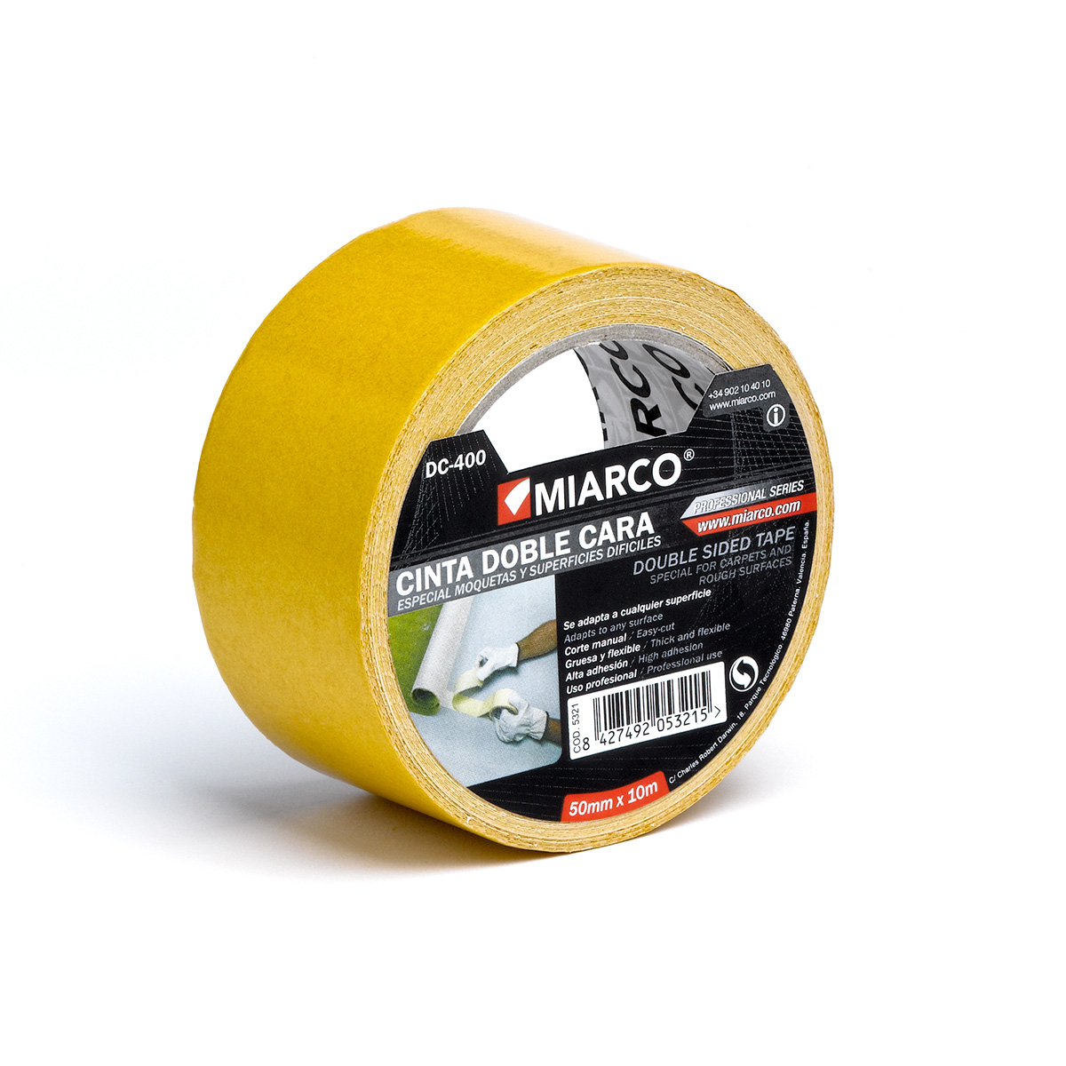 Cinta adhesiva doble cara especial moquetas 400/Mp2214 25mm X 50m