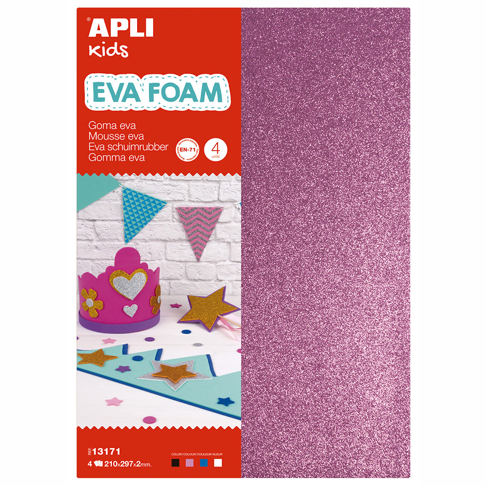 Letras eva adhesivas purpurina 30 mm