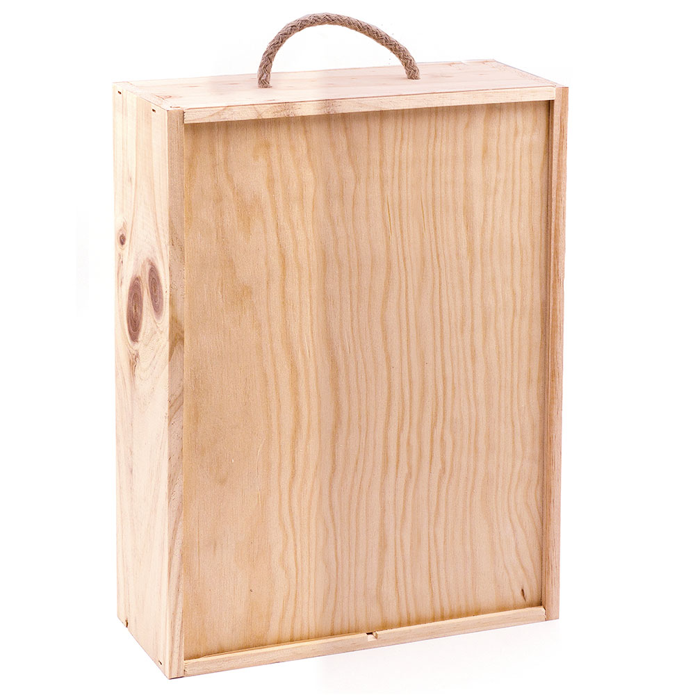 Caja en madera de pino para 12 botellas de 750 ml