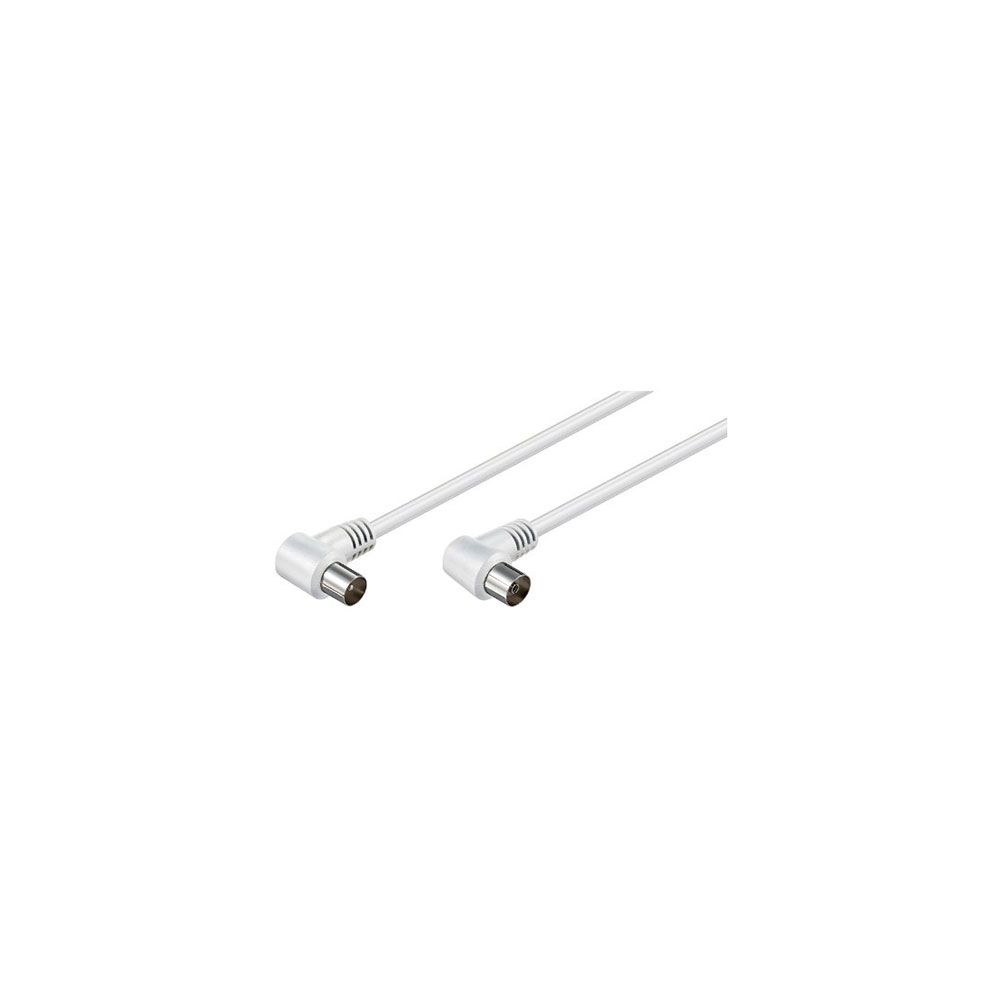 Cable Coaxial para antena de TV 75 Ohms de color blanco de 5 m