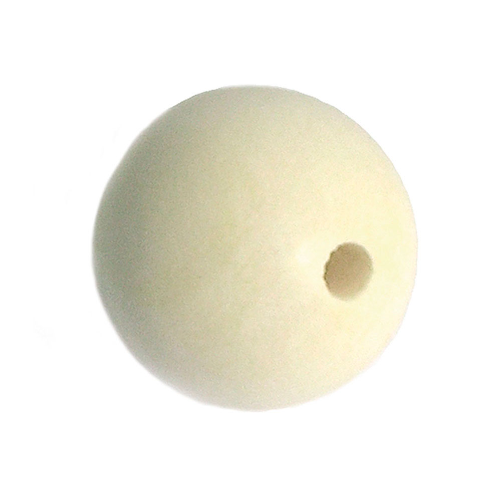 Cuenta Madera Bola Encerada Blanca Diam. 10Mm. 20U.