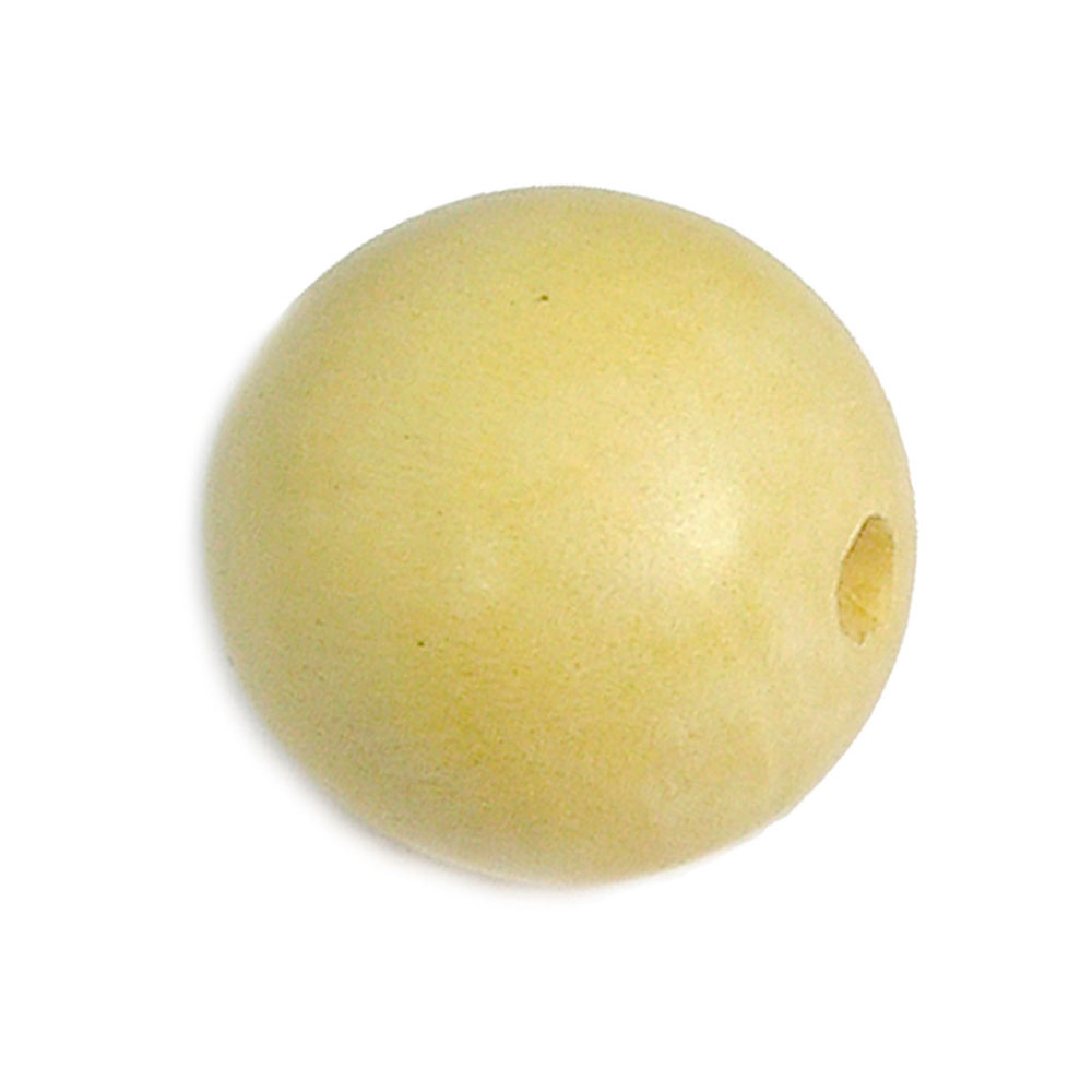 Cuenta Madera Bola Encerada Beige Diam. 10Mm. 20U.