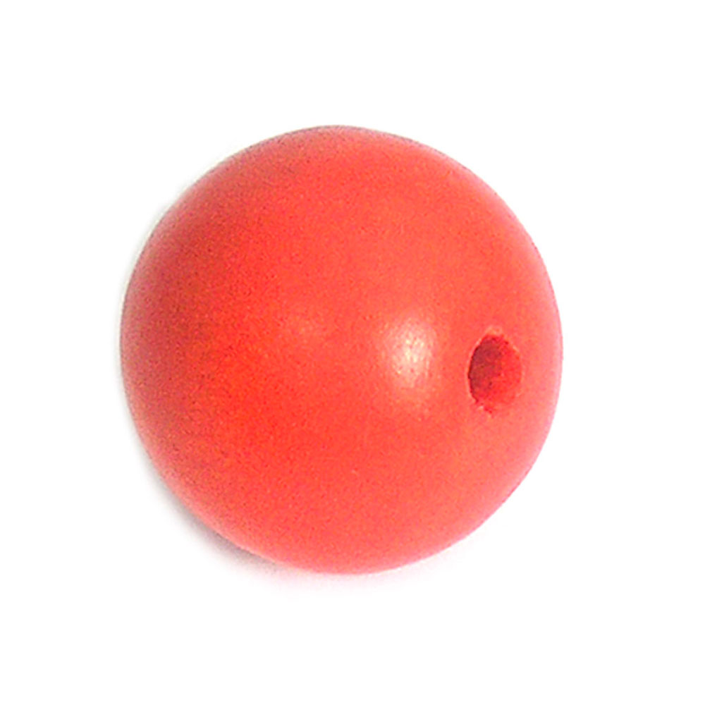 Cuenta Madera Bola Encerada Rojo Diam. 10Mm. 20U.