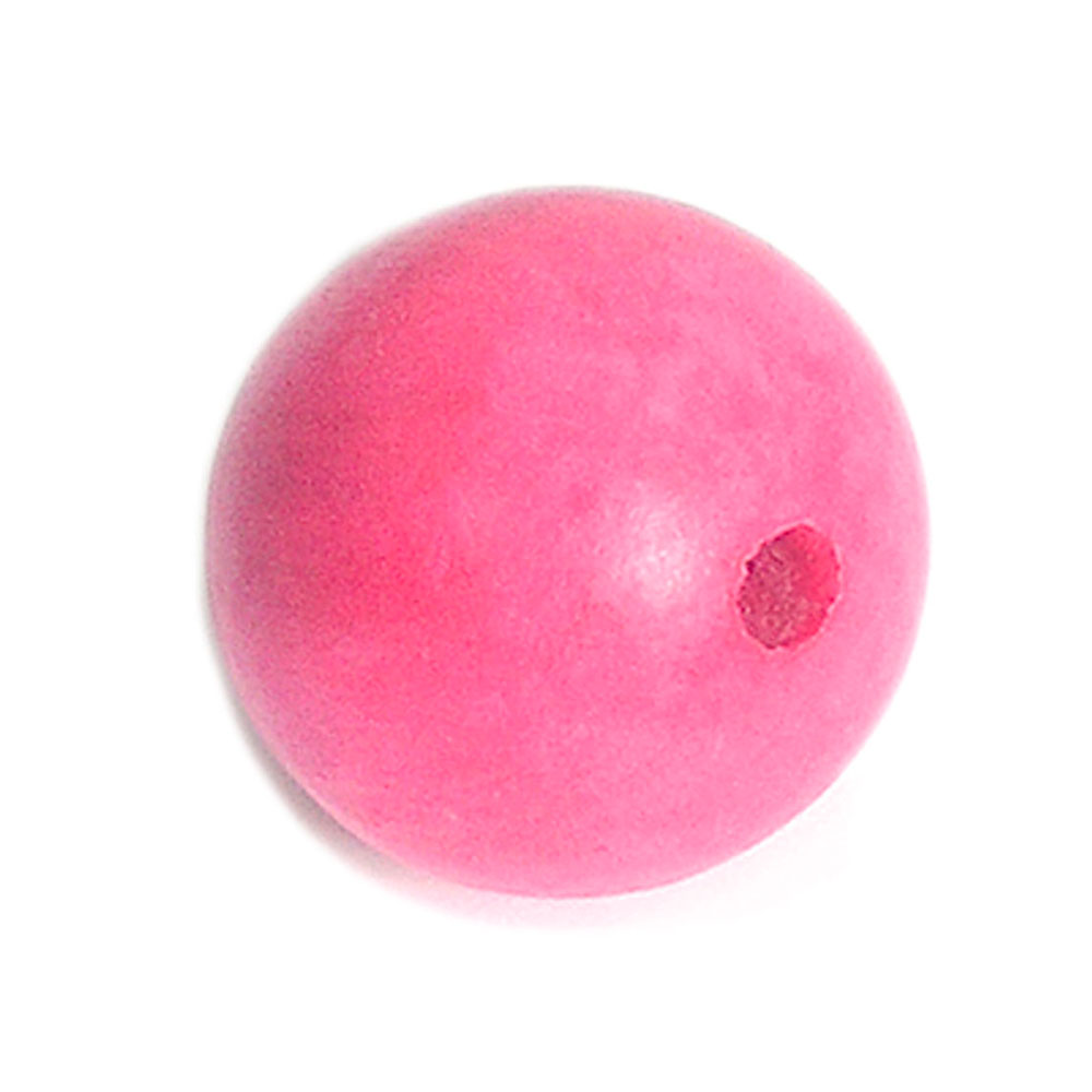 Cuenta Madera Bola Encerada Rosada Diam. 15Mm. 10U.