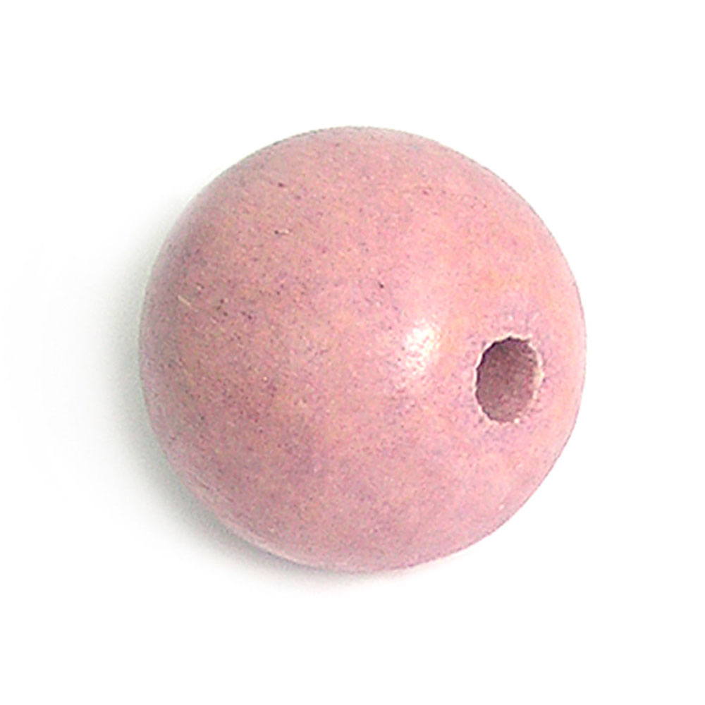 Cuenta Madera Bola Encerada Lila Diam. 15Mm. 10U.