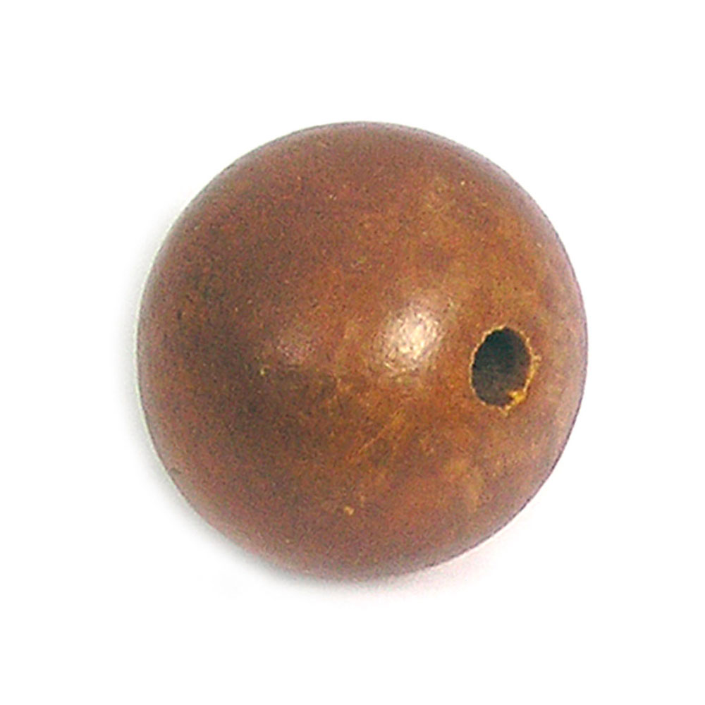 Cuenta Madera Bola Encerada Marrón Diam. 20Mm. 10U.