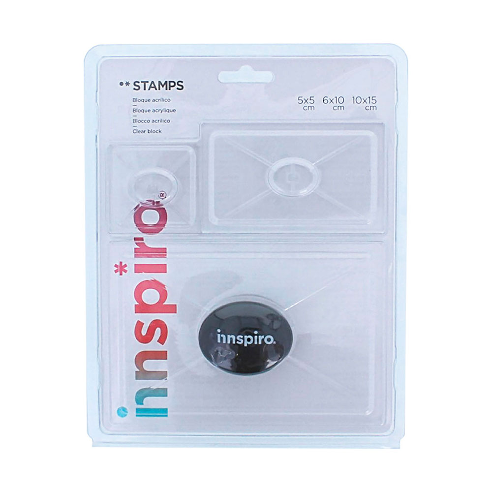 Set 3 Bloques Acrílicos C/Mango Intercambiable 5x5/6x10/10x15Cm