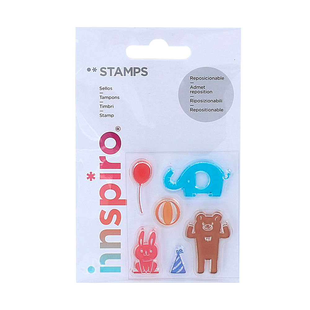 Set Sellos Acrílicos Animales Y Otros 5,3x6Cm.