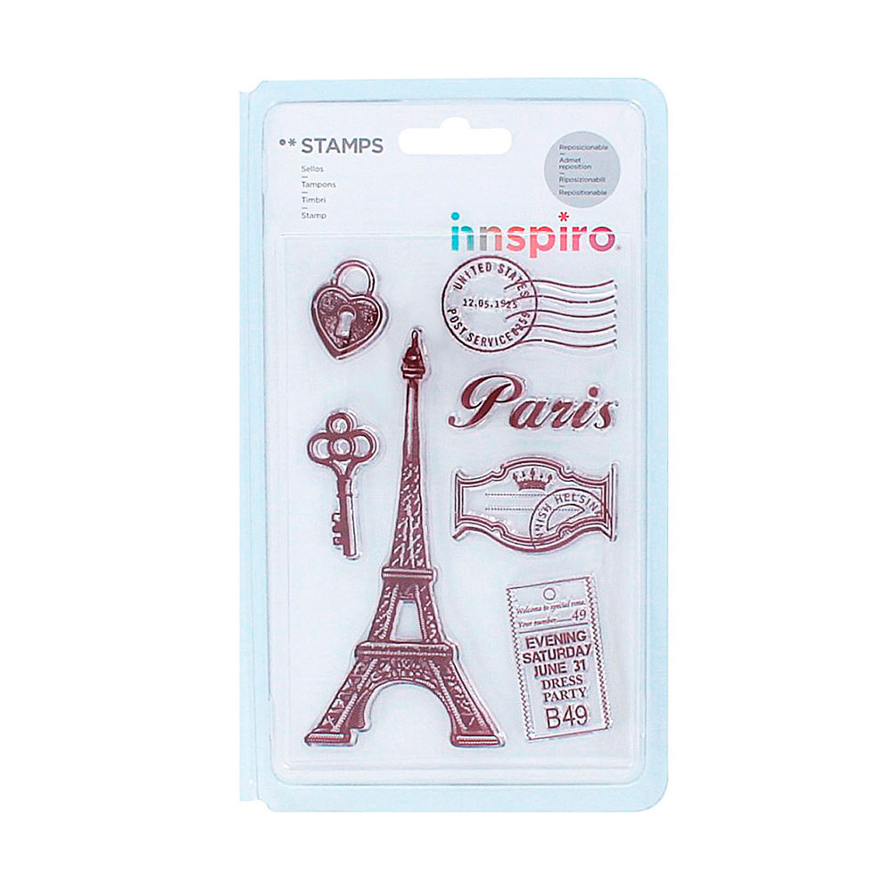 Set Sellos Acrílicos Recuerdos De París 9,5x14,5Cm