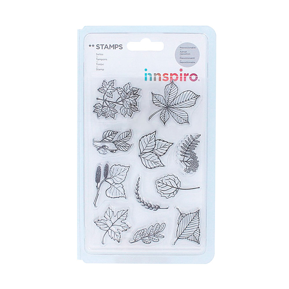 Set Sellos Acrílicos Hojas 9,5x14,5Cm