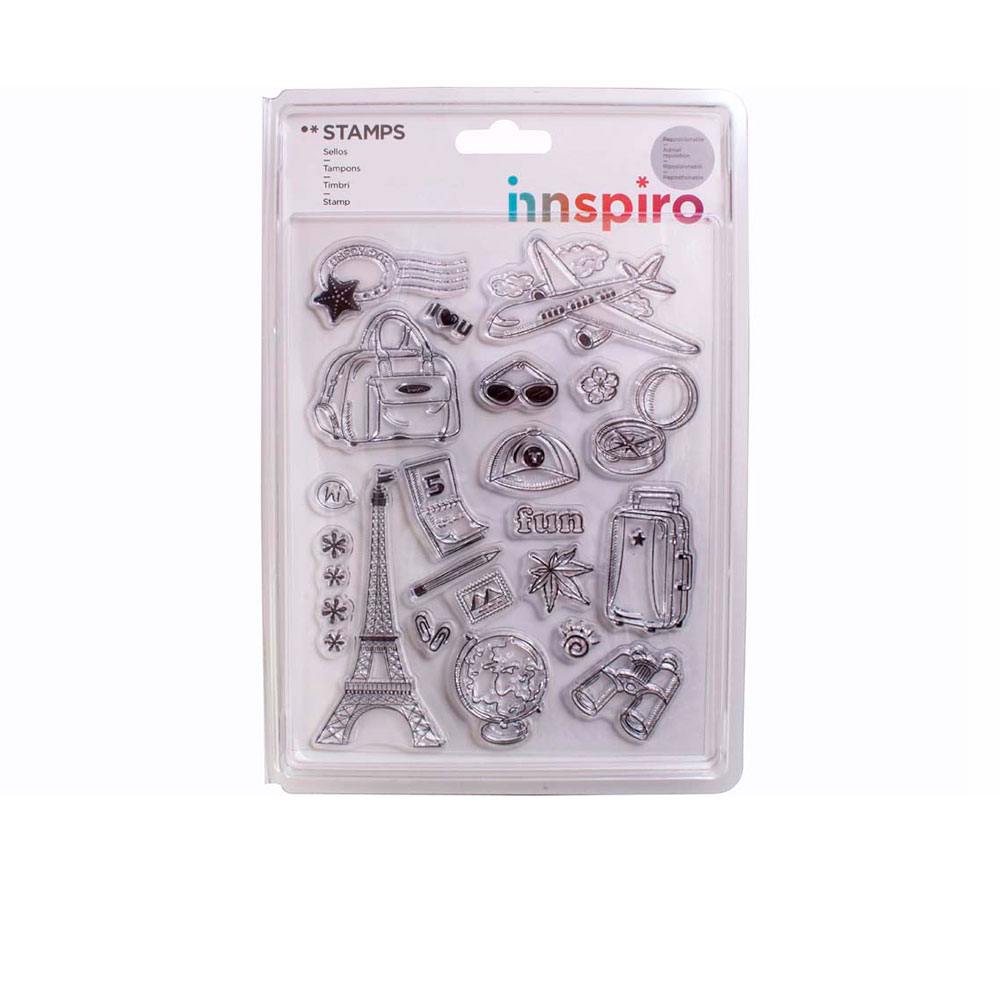 Set Sellos Acrílicos Vacaciones Happy 14x18Cm