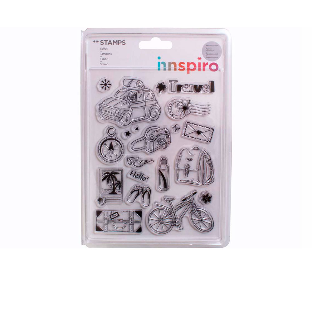 Set Sellos Acrílicos Vacaciones En La Carret. 14x18Cm